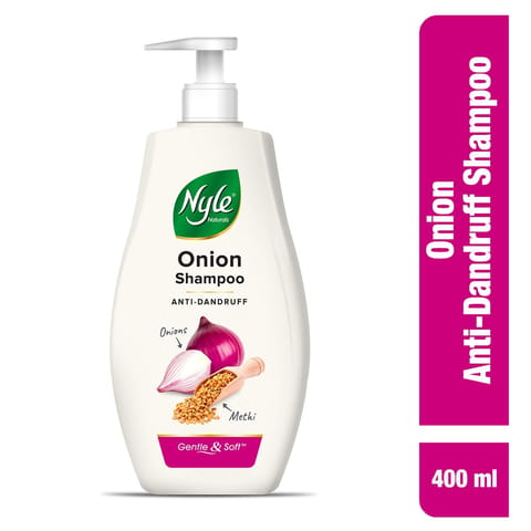 Nyle Naturals Anti Dandruff Onion Shampoo|For Dandruff Free Hair |Enriched With Onion & Fenugreek |Gentle & Soft Shampoo For Men & Women