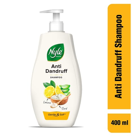 Nyle Naturals Anti Dandruff Shampoo|For Dandruff Free Hair |Enriched With Curd & Lemon |Gentle & Soft Shampoo For Men & Women