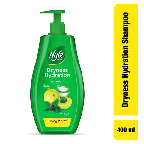 Nyle Naturals Dryness Hydration Shampoo| For Dry & Frizz Free Hair | With Tulsi, Amla and Aloe Vera|Gentle & Soft Shampoo | For Men & Women