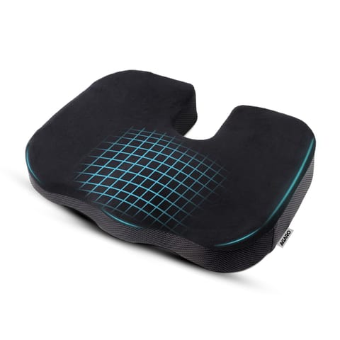 Coccyx Seat Cushion Orthopedic Memory Foam Coccyx Seat Cushion for Tailbone, Sciatica, Lower Back Pain Relief-Ergonomic Contoured Cushion for Office/Home Chair & Wheelchair, Black