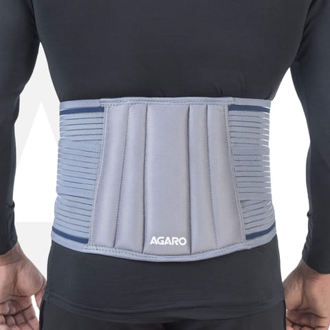 Lumbo Sacral Belt With Double Strapping, Back Support For the Lumbar Spine, Pain Relief, Back Brace for Men and Women,Grey