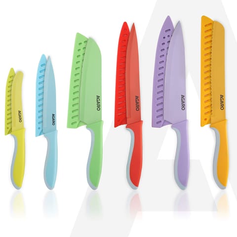 AGARO Royal Knife Set of 6pcs SS Multi Color