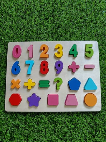 Wooden Numbers And Shapes Chunky Puzzles