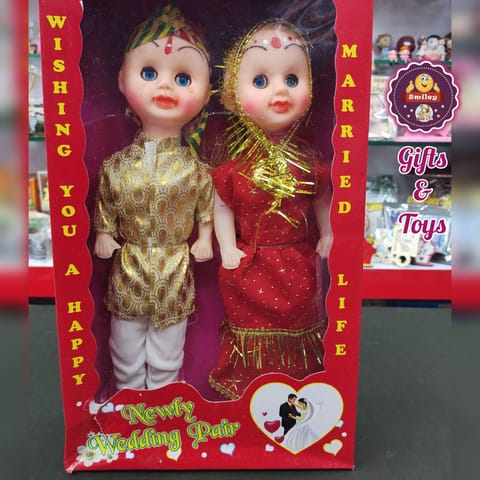 Wedding Couple Doll Rubber material with Wedding custome