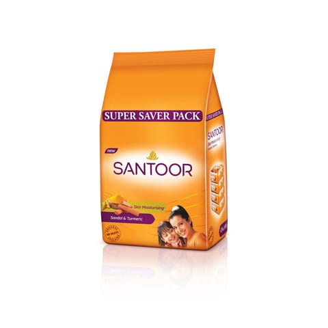 Santoor Total Skin Care With Sandal & Turmeric Super Saver Pack (4N X 100Gm)