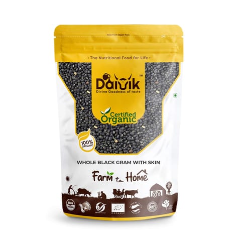 DAIVIK Organic Whole Black-Urad Dal/Whole Black Gram With Skin/Mulu Karuppu Ulundhu