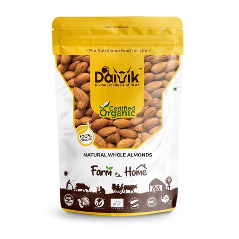 DAIVIK Organic Natural Whole Almonds