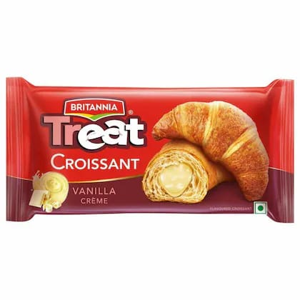 Britannia Treat Vanilla Creme Croissant 45 g (Pack)