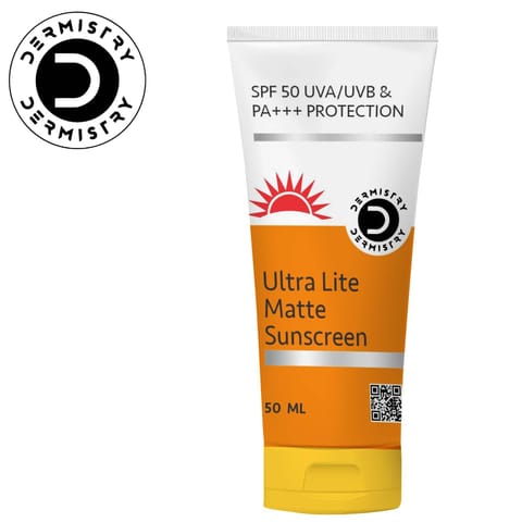 Dermistry Ultra Lite Matte Water Based Sunscreen for Oily Skin SPF 50 UVA UVB PA+++ Protection-50ml