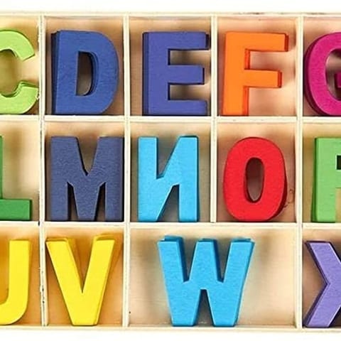 Wooden Alphabet Letters Box