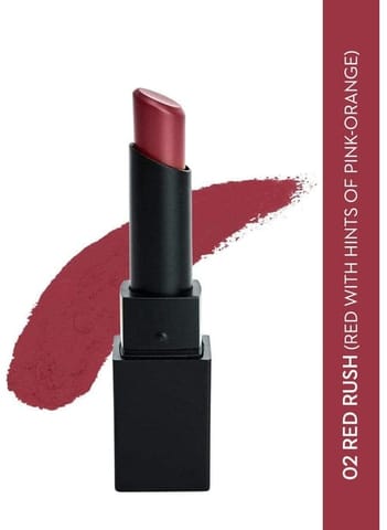 Sugar Nothing Else Matter Longwear Lipstick - 02 Red Rush (Red with hints of pink orange)
