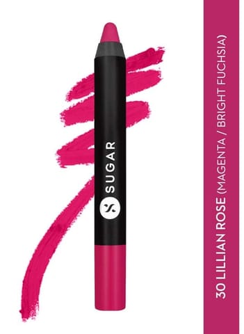 Sugar Matte As Hell Crayon Lipstick - 30 Lillian Rose (Magenta / Bright Fuchsia)