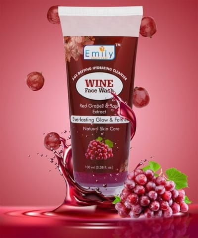 Emily Wine Face Wash Anti Aging- Improves Skin Moisturization & Elasticity Reduces Fine Lines For Women & Men 100 ml