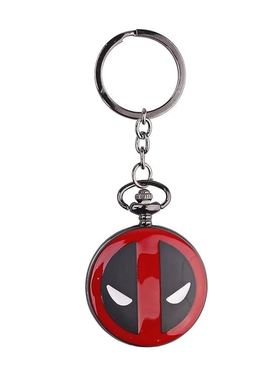 Deadpool Superhero Antique Pocket Watch Classic Vintage Retro Metal Keychain Key Chain for Car Bikes Key Ring