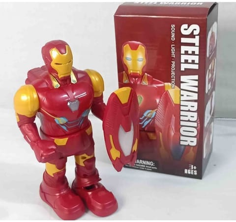 Best Quality Iron Man Steel Warrior 360 Degree Rotating Light/sound with Projection For Kids