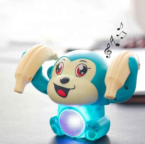 Dancing Monkey Musical Toy for Kids Baby Spinning Rolling Doll Tumble Toy with Voice Control Musical Light and Sound Effects with Sensor - Battery operated.