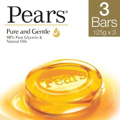 Pears Pure & Gentle Soap with Glycerin & Natural Oils 125 g (Pack of 3)