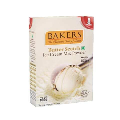 Bakers Ice Cream Mix Powder Butter Scotch Flavour 100gm