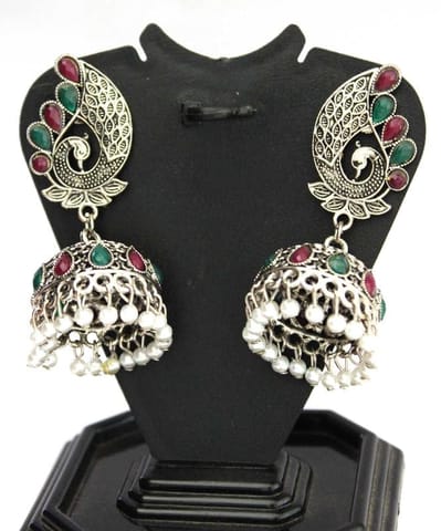 S L GOLD Peacock Bhatt Design Earring E27