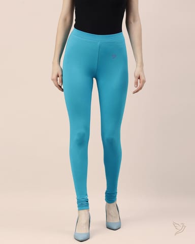 Twin Birds Women Cotton Churidar Legging - Cyan Cyan