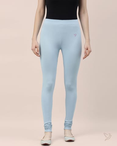 Twin Birds Women Cotton Churidar Legging - Mid Blue