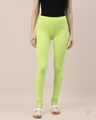 Twin Birds Women Cotton Churidar Legging - Green Apple