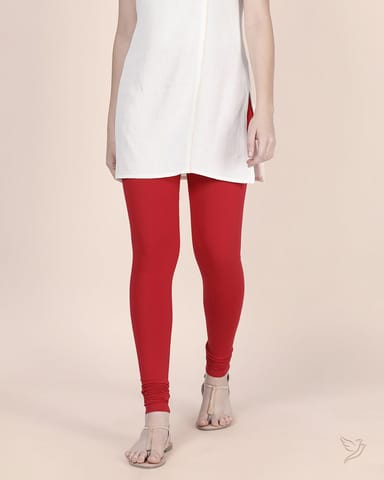 Twin Birds Women Cotton Churidar Legging - Lip Stick