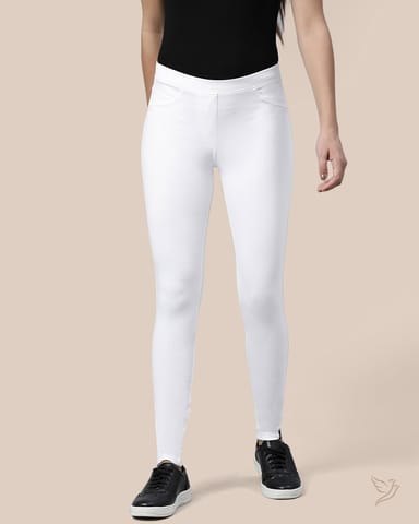 Twin Birds Women Flexi Indigo Jegging Pearl White