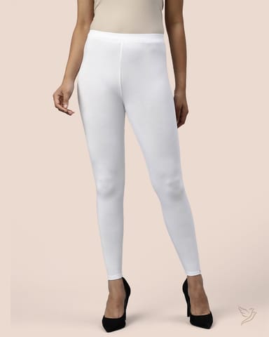 Twin Birds Women Bamboo Modal Ankle Legging White