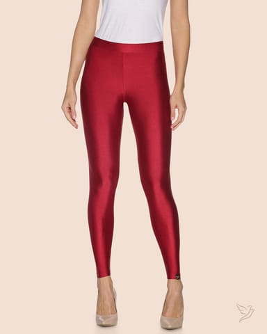 Twin Birds Women Shimmer Legging Red Velvet