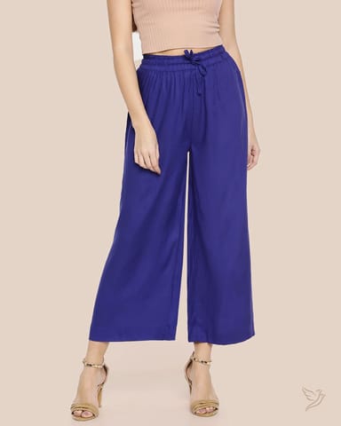 Twin Birds Women Wide Leg Palazzo Ink Blue