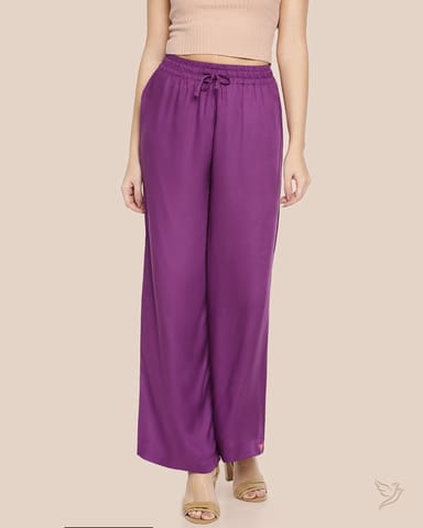 Twin Birds Women Wide Leg Palazzo Vapour Violet