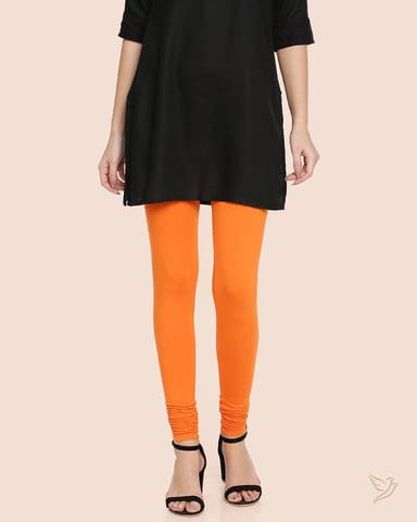 Twin Birds Women Viscose Churidar Legging - Fiery Orange