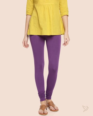 Twin Birds Women Viscose Churidar Legging - Plum Jam