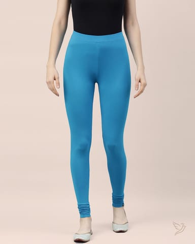 Twin Birds Women Viscose Churidar Legging - Blue Ocean