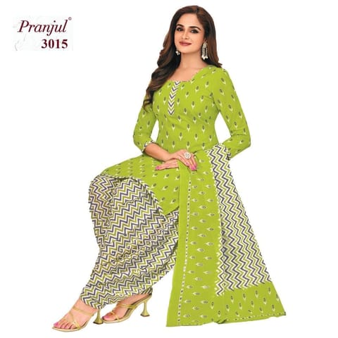 Pranjul 100% Cotton Printed Patiyala Dress Material (Unstitched)
