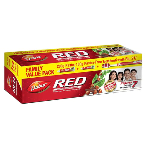 Dabur Red paste 200g+100g+ free brush