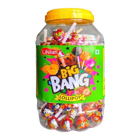 Lavian Big Bang Lollipops Jar 100+10Pc