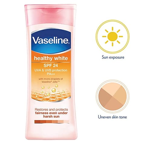 Vaseline Sunscreen Lotion Healthy White Sun & Pollution Protect Spf 24 - 100ml