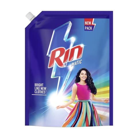 Rin Detergent Liquid Refill Pouch, Designed for Dirt removal in Washing Machine for all kinds of clothes - 2Ltr