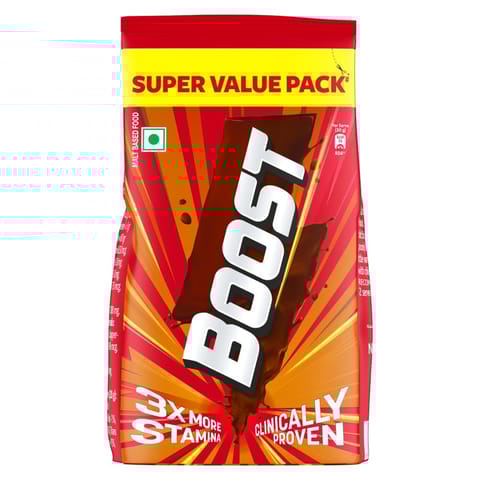 Boost Chocolate Nutrition Drink For 3X stamina - Builds bone & muscle - Pouch