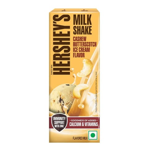 Hershey'S Cashew Butterscotch Ice Cream Flavored Milkshake Enriched With Calcium 180ml