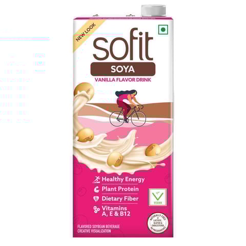 Sofit Soya Drink Vanilla, Vegan Drink, Enriched With Plant Protein, Dietary Fibers, Vitamins And Calcium, Lactose Free