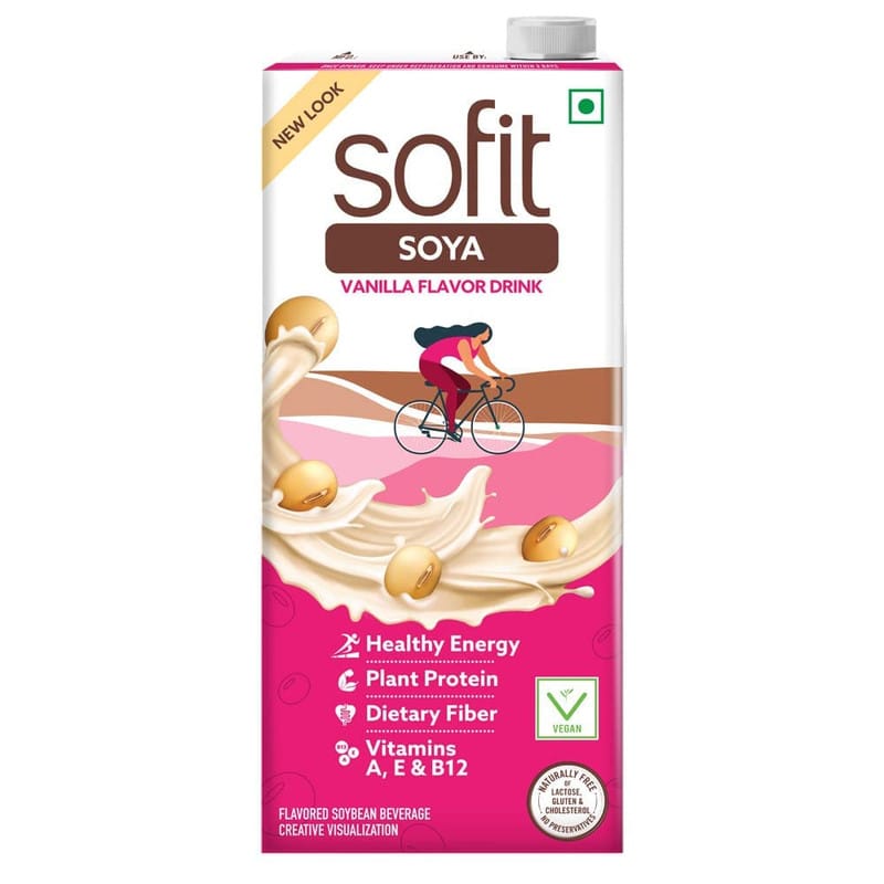 Sofit Soya Drink Vanilla, Vegan Drink, Enriched With Plant Protein, Dietary Fibers, Vitamins And Calcium, Lactose Free