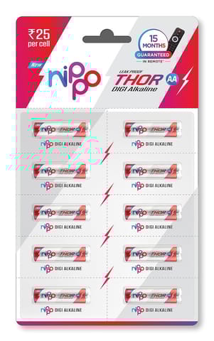 Nippo Battery AA Alkaline Thor-10Pc