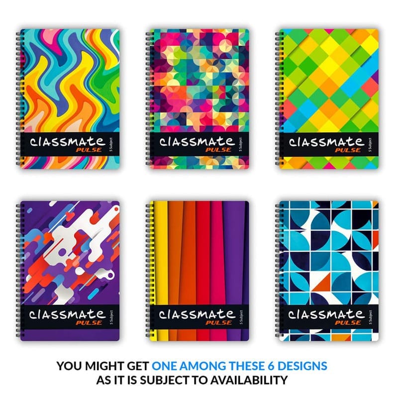 Classmate Pulse Spiral NoteBook Pulse Entry Portfolio 1 Subject, Spiral Notebook, 200 Pages