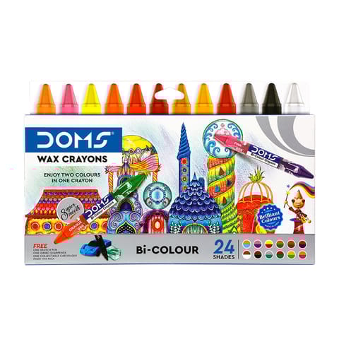 DOMS Bi-Colour Wax Crayons