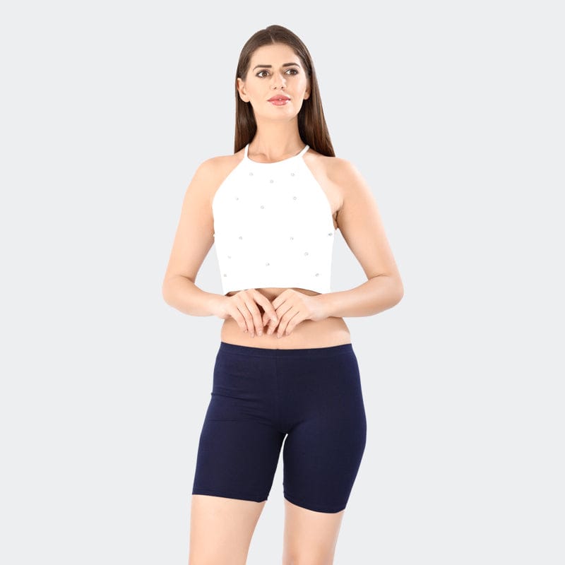 Prithvi Diamond Shorts Women Yoga Shorts Navy