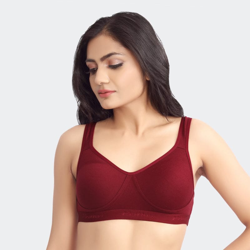Prithvi T-Shirt  Bra For Women Burgundy