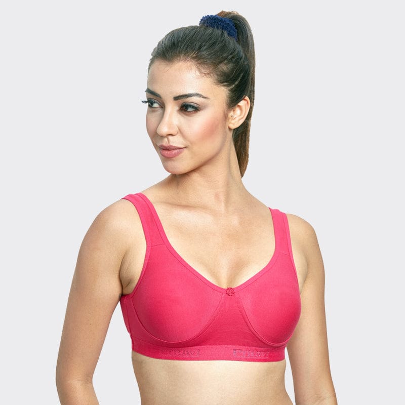 Prithvi T-Shirt  Bra For Women Dark Pink